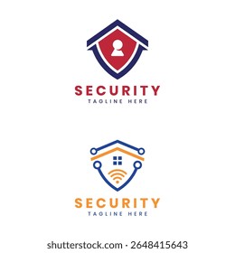 Seguridad Diseño de logotipo de tecnología para el hogar concepto mínimo moderno