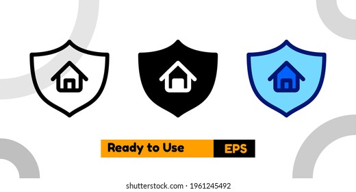 security house icon with three style and isolated sign symbol vector illustration high quality for banner, poster, social media, presentation, and website