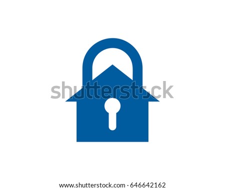 Security House Lock Icon Logo Design Element