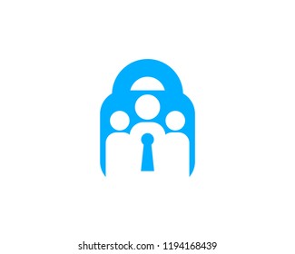 Security Human Lock Icon Logo Design Element