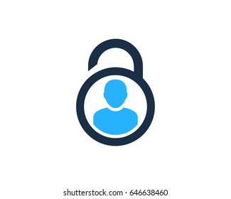 Security Human Lock Icon Logo Design Element