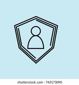 security icon, blue background