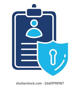 Ícone De Segurança Em Design Plano Monocromático Azul, Ilustração De Vetor