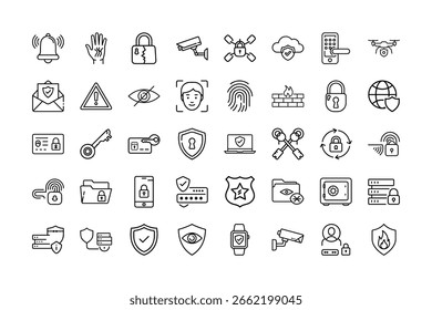 Paquete de íconos de seguridad para la seguridad cibernética
