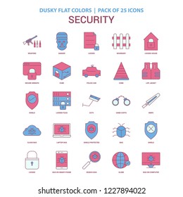 Security icon Dusky Flat color - Vintage 25 Icon Pack