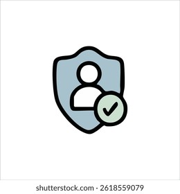 Ilustración de elemento de icono de seguridad listo. para la decoración de la pared o como fondo. Estilo de dibujo de contorno de crayón. Ilustración vectorial de moda dibujada a mano