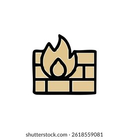 Ilustración de elemento de icono de seguridad listo. para la decoración de la pared o como fondo. Estilo de dibujo de contorno de crayón. Ilustración vectorial de moda dibujada a mano