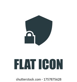 Icono de seguridad. Símbolo de signo vector aislado de ilustración plana