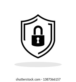 Security Icon In Flat Style. Shield Security Symbol For Your Web Site Design, Logo, App, UI Vector EPS 10.