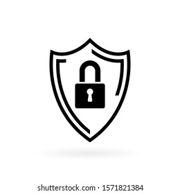 Security icon in flat style. Shield security symbol for your web site design, logo, app, UI Vector EPS 10.