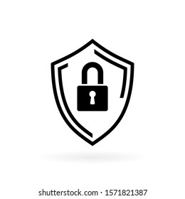Security icon in flat style. Shield security symbol for your web site design, logo, app, UI Vector EPS 10.