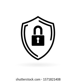 Security icon in flat style. Shield security symbol for your web site design, logo, app, UI Vector EPS 10.