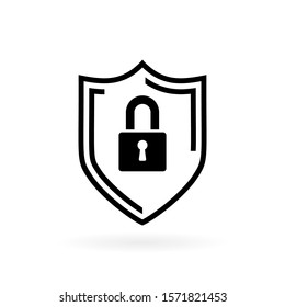 Security icon in flat style. Shield security symbol for your web site design, logo, app, UI Vector EPS 10.