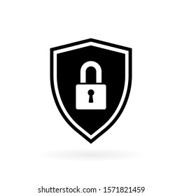 Security icon in flat style. Shield security symbol for your web site design, logo, app, UI Vector EPS 10.