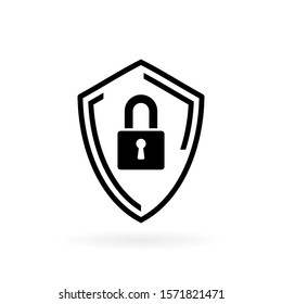 Security icon in flat style. Shield security symbol for your web site design, logo, app, UI Vector EPS 10.