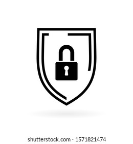 Security icon in flat style. Shield security symbol for your web site design, logo, app, UI Vector EPS 10.