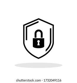 Security icon in flat style. Shield security symbol for your web site design, logo, app, UI Vector EPS 10.	