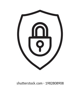 Security icon in flat style. Shield security symbol for your web site design, logo, app, UI Vector EPS 10. Security vector icon illustration isolated on white background. Internet Security concept.