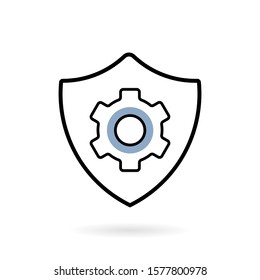 Security icon gear, vector eps10 illustration