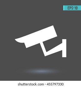 Security icon. Graphic symbol web design, logo. White glyph on a gray background. Isolated sign.