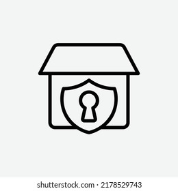  security icon, isolated smarthome outline icon in light grey background, perfect for website, blog, logo, graphic design, social media, UI, mobile app