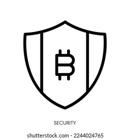 icono de seguridad. Diseño De Estilo De Arte De Línea Aislado En Fondo Blanco