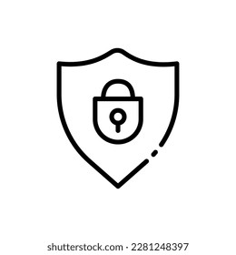 Icono de seguridad. icono de línea, negro, ciberseguridad. Vector.