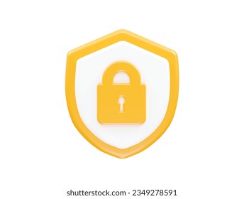 Security icon lock 3d vector rendering transparent element