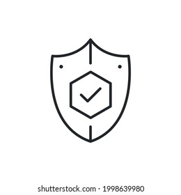 Security Icon, Logo. Security Check Sign. Shield Icon Isolated On White Background. Vector Illustration