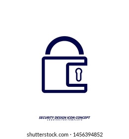 Security icon logo design vector. Protection and Security Vector Line Icons Set. Business Data Protection Technology, Cyber Security, Computer Network Protection. Editable Stroke. Web Icon