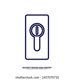 Security icon logo design vector. Protection and Security Vector Line Icons Set. Business Data Protection Technology, Cyber Security, Computer Network Protection. Editable Stroke. Web Icon