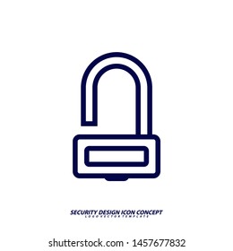 Security icon logo design vector. Protection and Security Vector Line Icons Set. Business Data Protection Technology, Cyber Security, Computer Network Protection. Editable Stroke. Web Icon