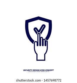 Security icon logo design vector. Protection and Security Vector Line Icons Set. Business Data Protection Technology, Cyber Security, Computer Network Protection. Editable Stroke. Web Icon