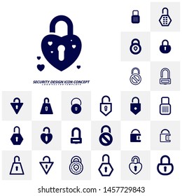 Security icon logo design vector. Protection and Security Vector Line Icons Set. Business Data Protection Technology, Cyber Security, Computer Network Protection. Editable Stroke. Web Icon