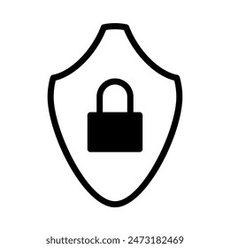 Sicherheits-Symbol oder Logo-Illustration Umriss schwarz