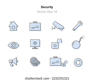 diseño de conjunto de logotipos de iconos de seguridad