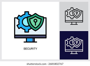 Security icon Multi Style Vector Illustration