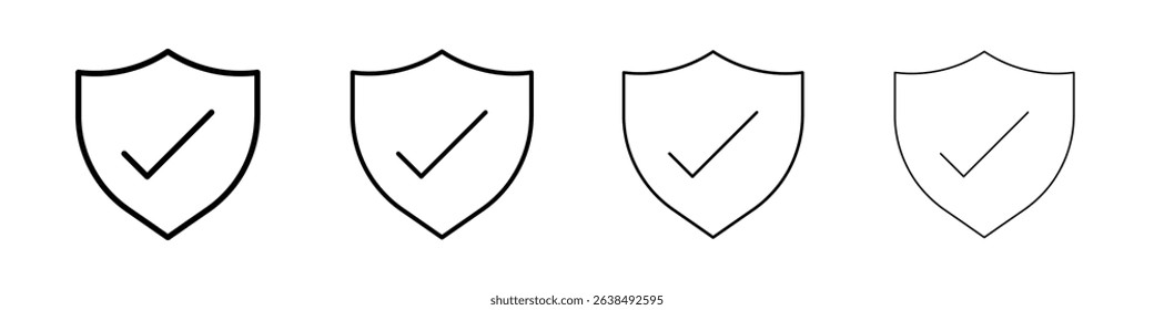 Security icon Outline sign symbol set