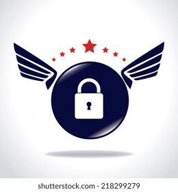 Security icon over white background