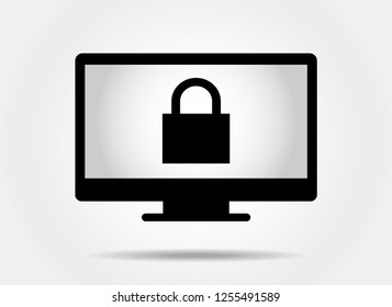 Security icon, privacy, flat design isolated on background. Vector illustrations