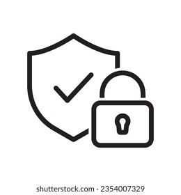 Security Icon, Protection Sign, Padlock Icon, Privacy, Safety Icon, Shield Protect Vector, Guard Design Elements, Lock Security Symbol, Access Denied Design For Mobile Apps And Website Illustration