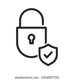 Security Icon, Protection Sign, Padlock Icon, Privacy, Safety Icon, Shield Protect Vector, Guard Design Elements, Lock Security Symbol, Access Denied Design For Mobile Apps And Website Illustration