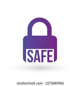 security icon safe lock icon, padlock symbol.vector illustration isolated on white background. clean design.