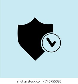 security icon, safety icon, blue background, black