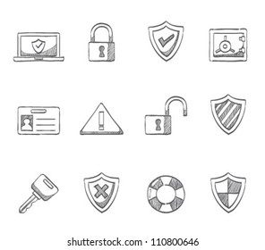 Security icon series in sketch