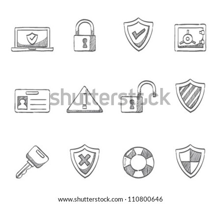Security icon series in sketch