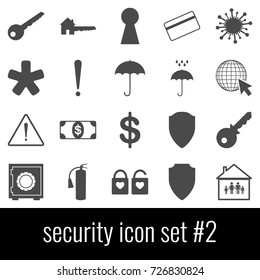 Security. Icon set 2. Gray icons on white background.