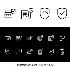 Security icon set and cloud security with encrypted, bank safe and secure payment. Publish related security icon vector items for web UI logo design.