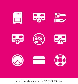 security icon set with credit card, sd card and guns vector icons for web and graphic design