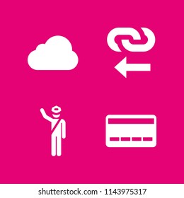 security icon set with credit card, cloud computing and police vector icons for web and graphic design
